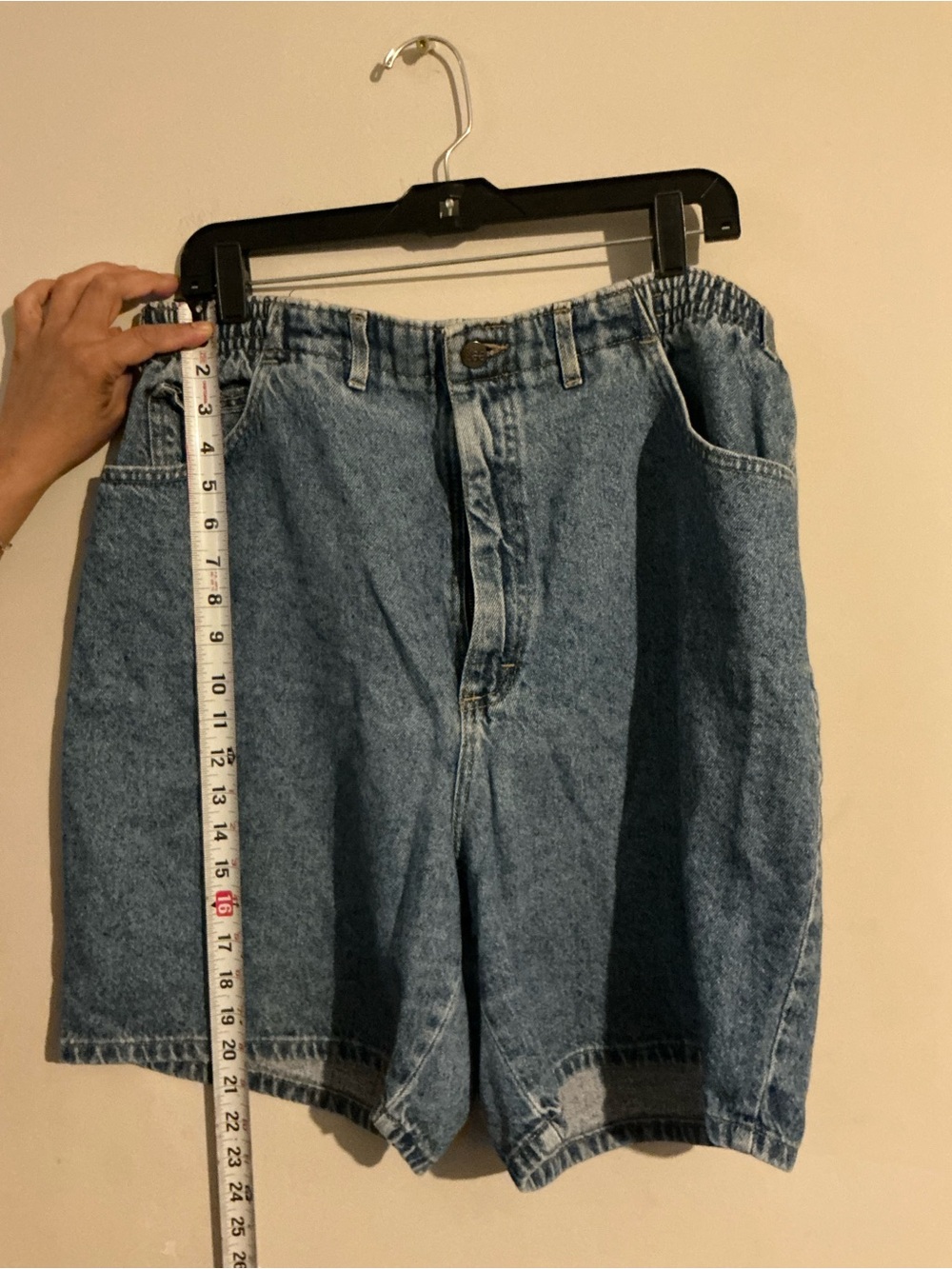 Elastic-Back Light Blue Denim Women's Shorts